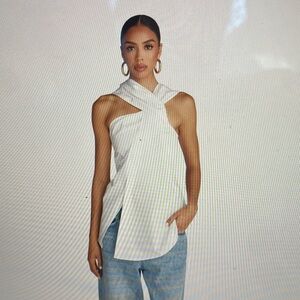 KBB by KAHLANA White Twist Neck Halter Top